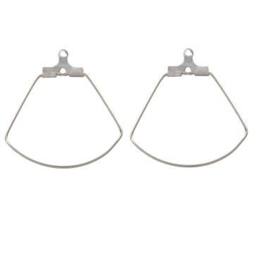 Montures Boucle d'Oreilles Acier Inoxydable (27 x 27 mm) Argent Antique (6 pièces)