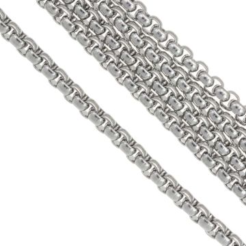 Chaine Maille Acier Inoxydable (3.5 x 3.5 mm) Argent Antique (2.5 mètre)