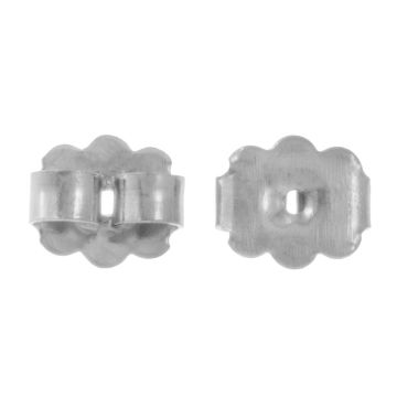 Fermoirs Boucles d'Oreilles Acier Inoxydable (5.5 x 6.5 x 3 mm) Argent Antique (10 pièces)