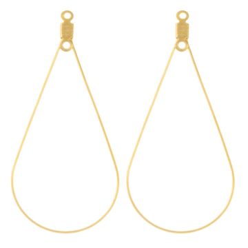 Montures Boucle d'Oreilles Acier Inoxydable (48 x 23 mm) Or (4 pièces)