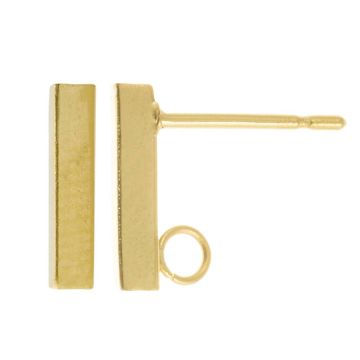 Clous d'Oreilles Acier Inoxydable Barrettes (10 x 2 mm) Or (4 pièces)