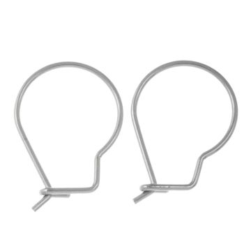 Crochets d'Oreilles Acier Inoxydable (18 x 13 mm) Argent Antique (10 pièces)