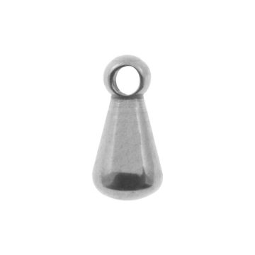 Breloque Acier Inoxydable Goutte (6 x 3 mm) Argent Antique (25 pièces)