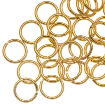 Anneaux de Saut Acier Inoxydable (7 x 0.8 mm) Or - PVD Vacuum Plated (25 pièces)