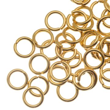 Anneaux de Saut Acier Inoxydable (5 x 0.8 mm) 18K Gold Plated (25 pièces)