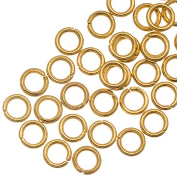 Anneaux de Saut Acier Inoxydable (4 x 0.8 mm) 18K Gold Plated (50 pièces)