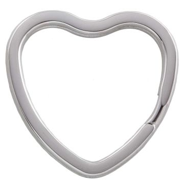 Anneau Porte Clé Acier Inoxydable (30 x 31 x 3 mm) Argent Antique (1 pièce)