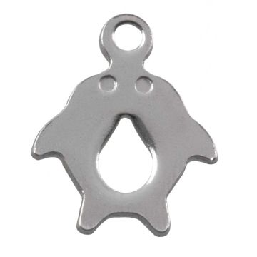 Breloque Acier Inoxydable Dauphin (12.5 x 10 x 1 mm) Argent Antique (50 pièces)