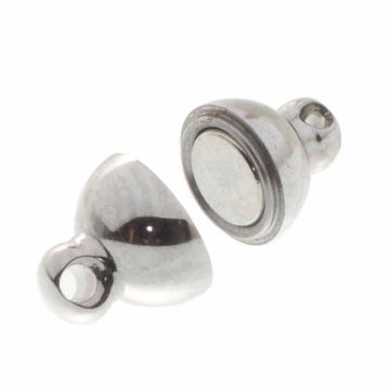 Fermoir Magnétique en Acier Inoxydable (10 x 6 mm) Argent Antique (1 pièce)