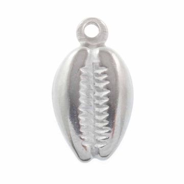 Breloque Coquillage Cauris (18.5 x 10.5 x 3.5 mm) Argent Antique (2 pièces)