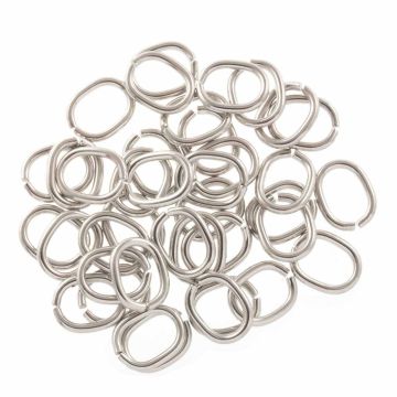 Anneaux de Saut Ovale Acier Inoxydable (13 x 11 x 1.5 mm) Argent Antique (50 pièces) 