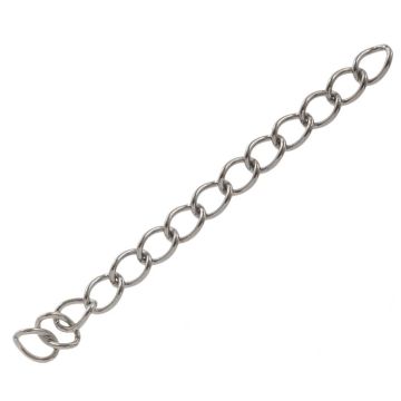 Chaîne d'Extension en Acier Inoxydable (47 mm) Argent Antique (10 pièces) 
