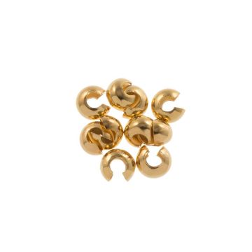 Caches Perles à  Écraser Acier Inoxydable (4 mm) Or (10 pièces)