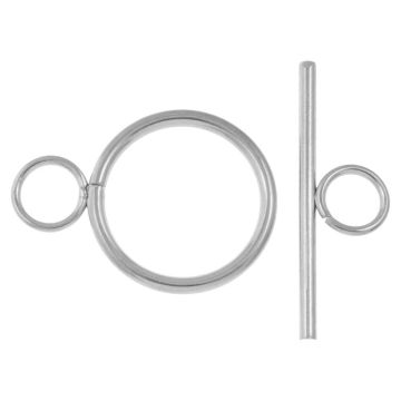 Fermoir Toggle  Acier Inoxydable (28 x 20 x 2 mm) Argent Antique (5 pièces)
