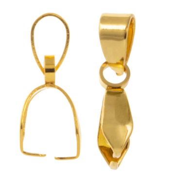 Bélière Acier Inoxydable (17 x 6 x 3.5 mm) Or (10 pièces)