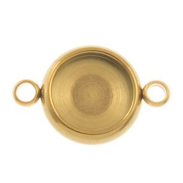 Connecteur Serti Cabochon Acier Inoxydable (4 mm) Or - Ion Plated (10 pièces)