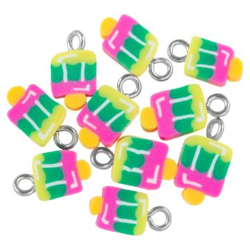 Breloque en Polymère Glaces (14 - 15 x 8 - 9.5 x 4 mm) Multi Color (25 pièces)