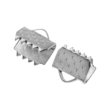 Embout Ruban en Acier Inoxydable (6 x 7 mm) Argent Antique (20 pièces)