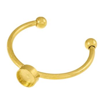 Support de Bague Serti Cabochon Acier Inoxydable (4 mm) Gold (1 pièce)