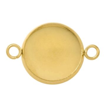 Connecteur Serti Cabochon Acier Inoxydable (8 mm) Or - Ion Plated (10 pièces)
