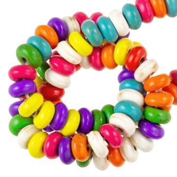 Perles Rondelles Turquoise (6 x 2.5 mm) Mix Color (128 pièces)