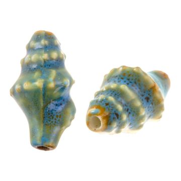 Perles en Céramique Coquille (20 x 10.5 x 10 mm) Mosaic Blue (5 pièces)