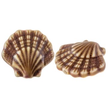 Perles en Céramique Coquille (27 x 29 x 12 mm) Coconut Brown (1 pièces)