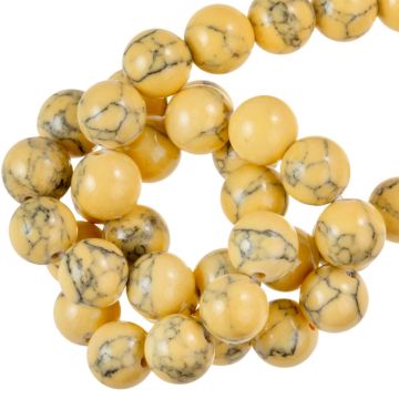 Perles Turquoise (8 mm) Amber Yellow (48 pièces)