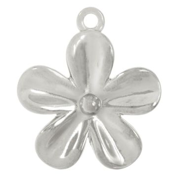 Pendentif Acier Inoxydable Fleur (28 x 24 x 2.5 mm) Argent Antique (1 pièce)