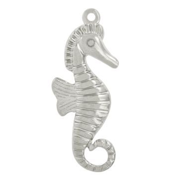 Pendentif Acier Inoxydable Hippocampe (30 x 11 x 3.5 mm) Argent Antique (1 pièce)