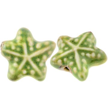 Perles en Céramique Étoile de mer (20 x 21 x 9 mm) Meadow Green (3 pièces)