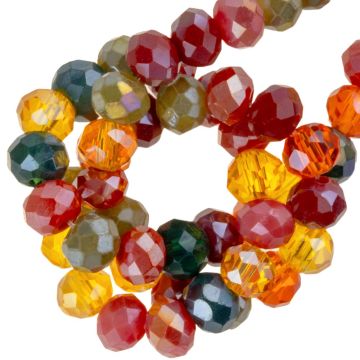 Perles Facettes Rondelles (3.5 x 3 mm) Autumn Glow AB (130 pièces) 
