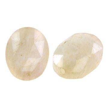 Perles Facettes Pierre de Lune (9.5 - 10 x 8 x 4.5 mm) 2 pièces