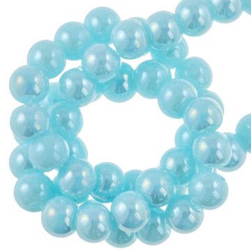 Perles en Verre Électroplaquées (4 mm) Light Blue AB (98 pièces)