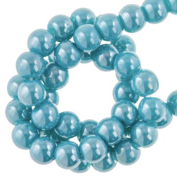 Perles en Verre Électroplaquées (4 mm) Aqua Blue AB (98 pièces)