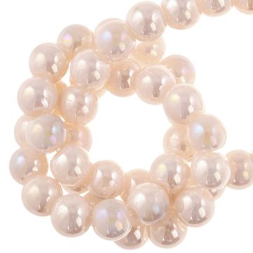 Perles en Verre Électroplaquées (4 mm) Soft Pink AB (98 pièces)