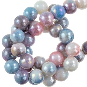 Perles en Verre Électroplaquées (8 mm) Blue Allure AB (100 pièces)