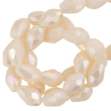 Perles Facettes Opaque Goutte (6 x 4 mm) Creole Pink AB (65 pièces) 