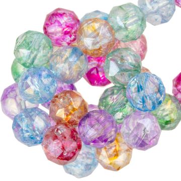 Perles Facettes Rond (8 mm) Mix Color Rainbow AB (50 pièces)