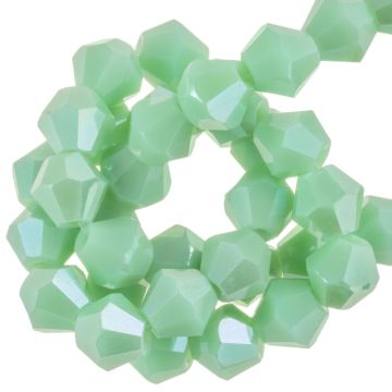 Perles Facettes Opaque Bicone (6 mm) Mint Green (45 pièces) 