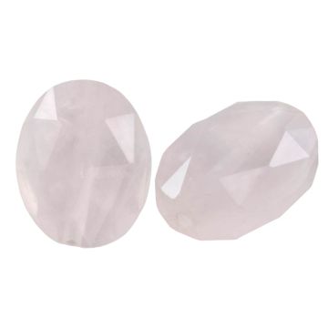 Perles Facettes Quartz Rose (9.5 - 10 x 8 x 4.5 mm) 2 pièces