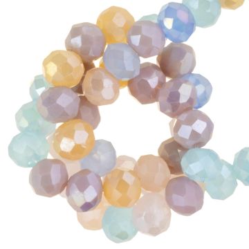 Perles Facettes Rondelles (3.5 x 3 mm) Pastel Breeze AB (130 pièces) 