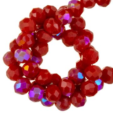 Perles Facettes Rondelles (3 x 2.5 mm) Ruby Red AB (140 pièces) 