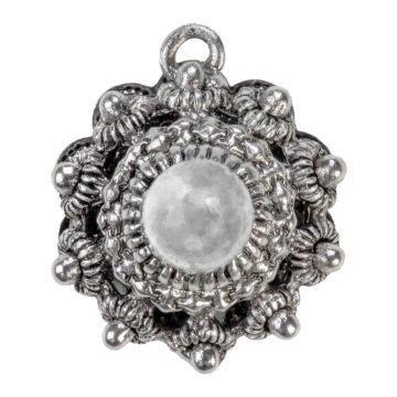 Breloque Bouton Zélandais (19 x 22 x 11mm) Argent Antique (1 pièces)