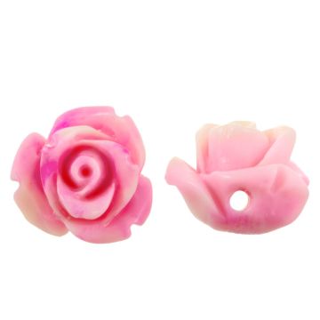 Perles synthétiques en corail Fleur (10 x 10.5 x 8 mm) Sweet Pink (5 pièces)