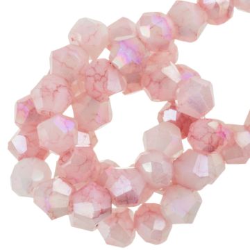 Perles Facettes Opaque Bicone Rondelle (4 mm) Cherry Blossom AB (80 pièces) 