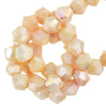Perles Facettes Opaque Bicone (4 mm) Apricot Cream AB (80 pièces) 