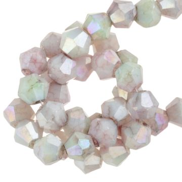 Perles Facettes Opaque Bicone (4 mm) Morning Dew AB (80 pièces) 