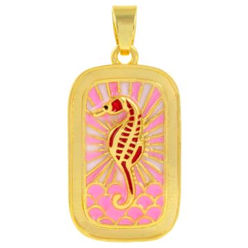 Pendentif Émaillé Hippocampe (26 x 16 x 3.5 mm) Pink (1 pièces)