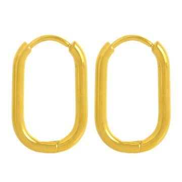 Boucles d'Oreilles Acier Inoxydable (19 x 12 x 2 mm) Or (2 pièces)